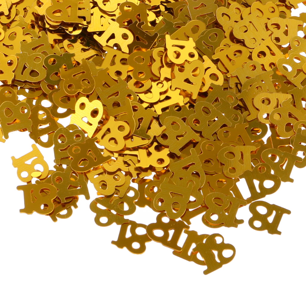 FTVOGUE Golden Birthday Confetti Numbers 16th 18th 20th 30th Decoration Table Scatters Party Supplies Photography Prop 16 