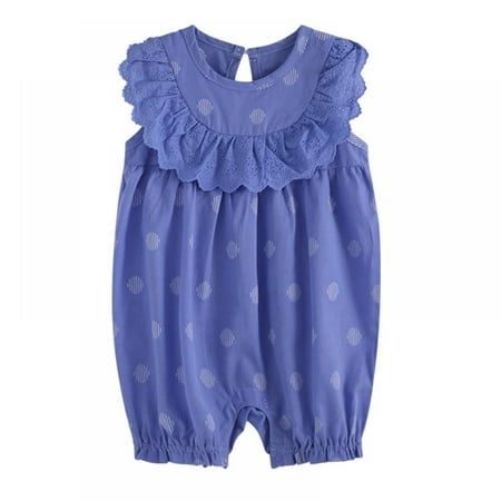 

Wuffmeow Summer Baby Girl Sleeveless Romper Lace Cute Comfort Bodysuit