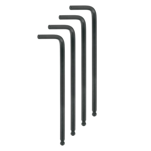 Uxcell 4pcs Ball End Hex Key Wrench 5mm L-Shape Long Arm Hexagon Metric Wrenches Repairing Tool Black