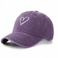 thumbnail image 2 of WMNTST Unisex Baseball Caps Heart Embroidery Curved Brim Cap Washed Adjustable Outdoor Activities Hat, 2 of 4