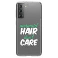 thumbnail image 1 of DistinctInk Clear Shockproof Hybrid Case for Galaxy S21+ PLUS 5G (6.7" Screen) - TPU Bumper Acrylic Back Tempered Glass Screen Protector - Mermaid Hair Don't Care, 1 of 2