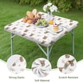 thumbnail image 4 of White Highland Cow Flower Pattern Square Fitted Tablecloth with Elastic Edge,Square Table Cover,Washable Elastic Table Cover for Home Kitchen Party Decor 34"x34", 4 of 6