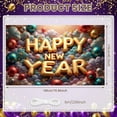 thumbnail image 2 of Gold Letter Happy New Year Banner Balloon Design New Year Display Colorful Decor Star Pattern Festive Backdrop for New Year Party Holiday Celebration Indoor Decoration, 2 of 9