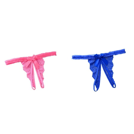(2-Pack) 2025 New Women sy Lace Women s Pajamasy Open Thong Panties G-Pants Sheer Bras for Womeny Front Closure Pajamas