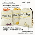 thumbnail image 3 of 3-Pack Vegetable Storage Bags for Potatoes Onions and Garlic with Drawstring and Zipper, 3 of 5