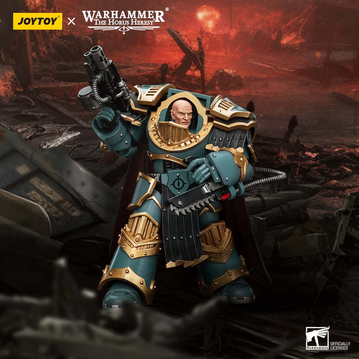 Joytoy - Warhammer 40K: The Horus Heresy - Sons Of Horus: Legion Praetor in Cataphractii Terminatopr Armor 1/18 Figure
