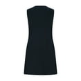 thumbnail image 4 of Under $20 Dress for Women Clearance, Women's Summer Sleeveless Mini Dress Casual Bow Crewneck Loose Knit Tank Dresses With Pockets(Black,L), 4 of 5