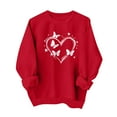 thumbnail image 3 of Valentine's Day Gifts for Women Heart Design Sweatshirt Cozy Pullover White L, 3 of 6