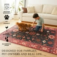 thumbnail image 6 of My Magic Carpet 6' Round Machine Washable Non-Slip Stain-Resistant Area Rug - Ramage Indigo, 6 of 6