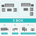 thumbnail image 5 of FUNDAZE Oversize 5 Pieces Patio Furniture Sets, Waterproof HDPE Frame Outdoor Conversation Sets Perfect for Patio, Poolside & Backyard, Grey Frame with Gray Cushion, 5 of 11