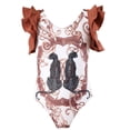thumbnail image 2 of LYMAYTER Kids Baby Girls Swimsuit Toddler One Piece Ruffle Bathing Suit Flutter Sleeve Beach Floral Swimwear 2-12Y, 2 of 10