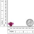 thumbnail image 3 of Gem Stone King 18K Rose Gold Plated Silver Red Created Ruby and Pink Created Sapphire Ring for Women (5.00 Cttw, 14X10MM Oval and 7X5MM Pear Shape, Gemstone July Birthstone, Size 5), 3 of 3
