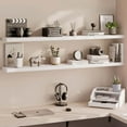 thumbnail image 5 of Ballucci 60" Floating Shelves, 2-Pack Wood Wall Shelf Set with Invisible Brackets, 8" Deep, White, 5 of 8