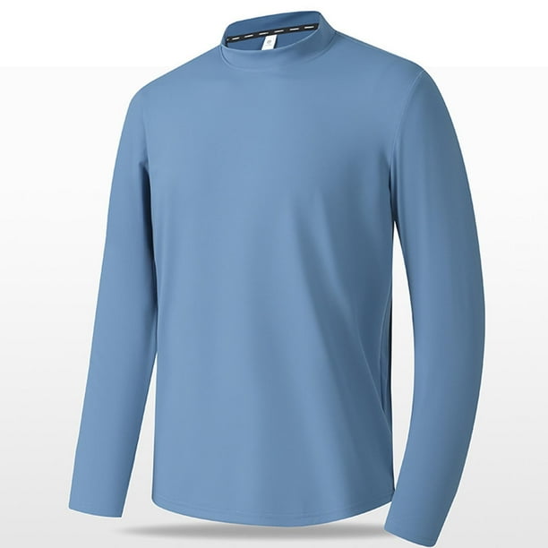 pstuiky Camisas de manga larga de invierno para hombre, Camiseta informal de cuello redondo para hombre, camiseta deportiva informal falsa, camiseta de cuello redondo de manga larga m