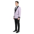 thumbnail image 3 of Tazzio Skinny Fit Satin Shawl Collar Double Breasted 2 Piece Tuxedo Suit Set, 3 of 4