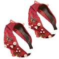 thumbnail image 1 of Diadema de perlas anudadas, accesorios para el cabello de mariposa, diademas para niñas, diadema con nudo superior a la moda antideslizante, 1 of 5