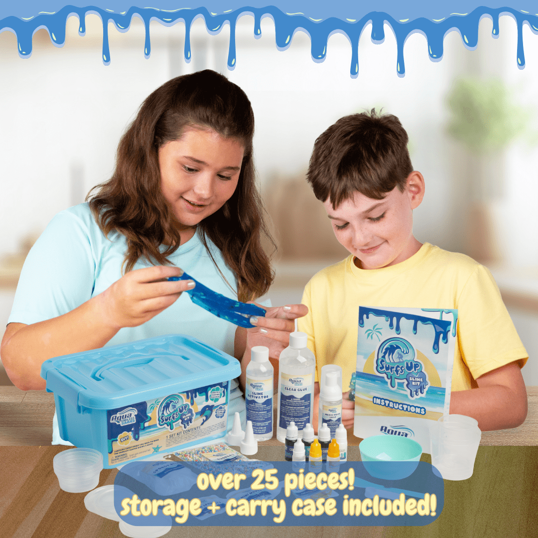 Aqua DIY Slime Kit with Carrying Case, 25 Pieces Included, Surfs Up