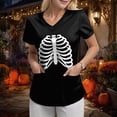 thumbnail image 4 of Godom V Neck Fall Shirts for Women Graphic T Shirts Cute Halloween Tee Tops, 4 of 7