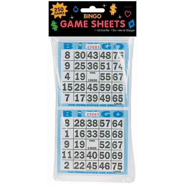 Feuilles de Jeu de Bingo 4"X8" 125/Pkg