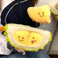 thumbnail image 3 of Yoziaaoa 3 Pcs Detachable Durian Plush Toy, Realistic Fruit Pillow with Removable Shells, Soft Interactive Gift for Christmas, Imaginative Play, Comforting Companion for All Ages, 3 of 8