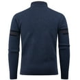 thumbnail image 4 of Qulqfy Blue Men Sweater Fall Quarter Zip Casual Knit Pullover Winter Business Long Sleeve Sweaters Mens Shirts L, 4 of 6