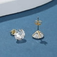 thumbnail image 3 of 14K Gold Plated   over Sterling and 3.00 CTTW Round Stud Earring with simulated diamonds, 3 of 5