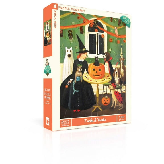 New York Puzzle Company Tricks & Treats 500 Piece Jigsaw Puzzle