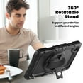 thumbnail image 4 of Case for Lenovo Tab One/K9 8.7 Inch 2025 with Screen Protector, 360 Degree Rotating Kickstand Hand Strap Heavy Duty Shockproof Cover with Shoulder Strap, Black, 4 of 7