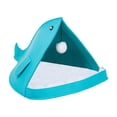 thumbnail image 2 of Cama cueva de fieltro para gatos, cama ligera para gatos, casa divertida de fieltro para mascotas, suministros para perros Azul, 2 of 9