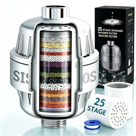 Sissinoceros Shower Filter 25 Stage with 2 Filter Cartridges
