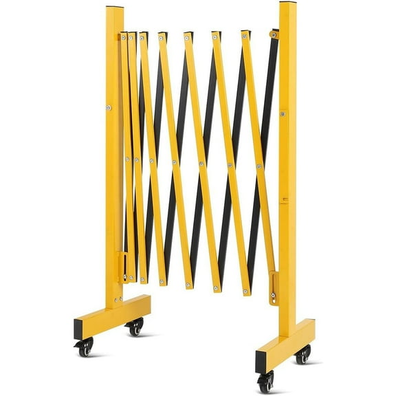 Roromall Metal Expandable Barricade, 8FT/9FT/11FT/16FT/23FT Folding Safety Traffic Driveway Gate, Portable Crowd Control Barriers Fence