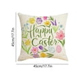 thumbnail image 2 of SIYTUAU Decorative Linen Pillow Cover 45X45 Cm With Easter Rabbit And Egg Pattern For Sofa Couch Home Spring Holiday C, 2 of 7