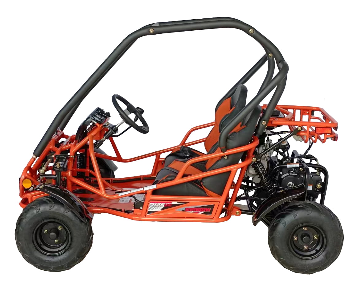 HHH Limited Edition 125cc Go Kart GKT125-9 Big Gokart with 3 Speed, 2 Seats, Large Size Kart for Youth (Factory Packaged) (Orange)