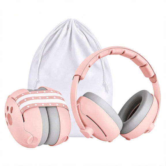 GJX Baby Headphones for Noise,2-In-1 Baby Ear Muffs Noise Protection,Baby Noise Cancelling Headphones for Ages 0-48 Months,24Db Baby Hearing Protection Earmuffs for Outdoor,Sleep,Airplane