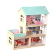 thumbnail image 2 of Casa de muñecas de madera para niños, Villa de princesa, 3 niveles, casa de muñecas familiar moderna, juego de mansión para niños a partir de 3 años,, 2 of 9