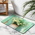 thumbnail image 3 of Soft Superfine Fiber Bath Rug Flower Pattern, Non Slip - Machine Washable for Easy Clean, Perfect for Bathroom & Shower, 20x32 inch, 3 of 5