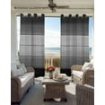 thumbnail image 4 of Ombre Black Gray Wood Blackout Curtains 39 Inches Length, Gradient Country Rustic Grain Window Treatment Thermal Insulated Drapes for Bedroom Living Room 2 Panels 55x39 Inches, 4 of 8