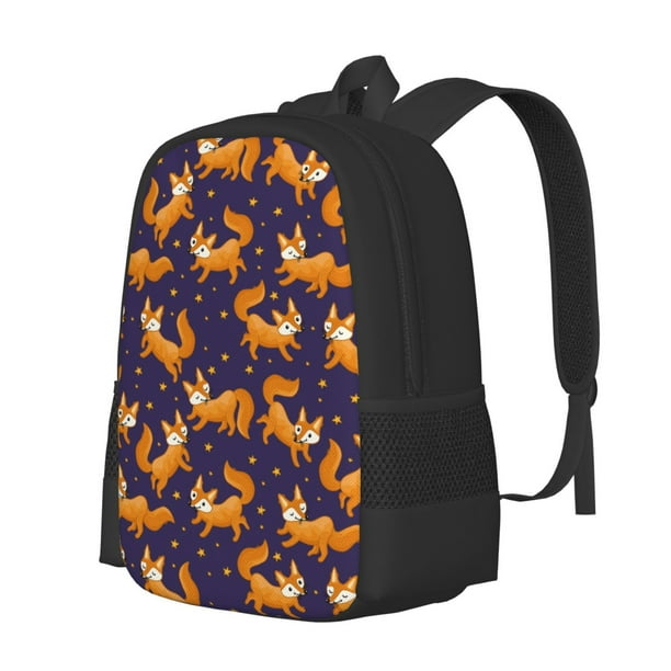 Disketp Stars and Fox Cute Mochila Minimalista de Gran Capacidad, Mochila de Viaje para Escuela, Trabajo o Uso Diario