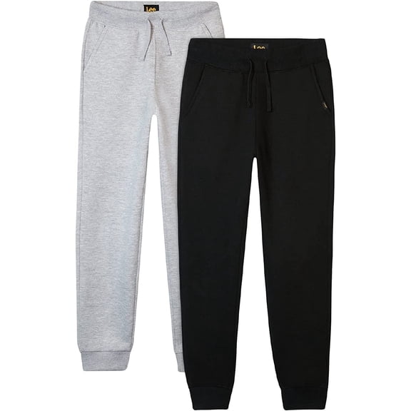 Lee Boys Sweatpants Lightweight Cozy Basic Fleece Jogger Pants with Pockets 2 Pack