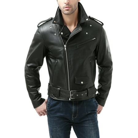 Classic Cowhide Vest - Men's Classic Cowhide Leather Motorcycle Jacket