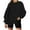 Black-1, variant on Moocorvic Long Sleeve Shirts for Women Fashion Woman Long Sleeve Round Neck Loose Sweatshirt Solid Blouse Tops