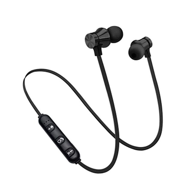 Magnético Bluetooth CVC HiFi Auricular Deporte Banda para el cuello Música con micrófono Micphone Negro Baoblaze Auricular deportivo Bluetooth