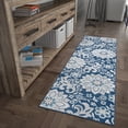 thumbnail image 3 of Madison Transitional 2' x 10' Navy and Cream Polypropylene Indoor Area Rug, 3 of 10