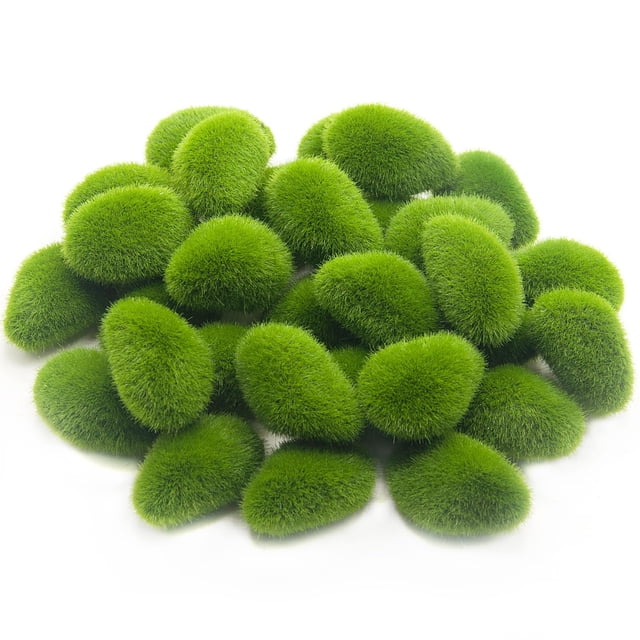 Rocas de musgo artificiales Giftmeet, 30 piezas, espuma verde, 5 x 3 cm