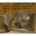 thumbnail image 2 of ArtsyQuotes 13x12 Black Ornate Wood Framed with Double Matting Museum Art Print Titled - Bible Verse Quote Jeremiah 29:12, Leon Augustin LHermitte - The Prayer Saint-Bonnet Church, 2 of 4