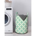 thumbnail image 3 of Mint Laundry Bag, Victorian Style Old Fashioned Floral Motifs Nature Theme Pattern Feminine, Basket with Handles Drawstring Closure for Laundromats, 13" x 19", Mint Emerald Pale Green, by Ambesonne, 3 of 4