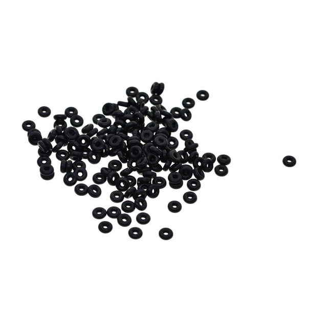 100 cuentas espaciadoras redondas de silicona con agujeros grandes para hacer joyas DIY Negro