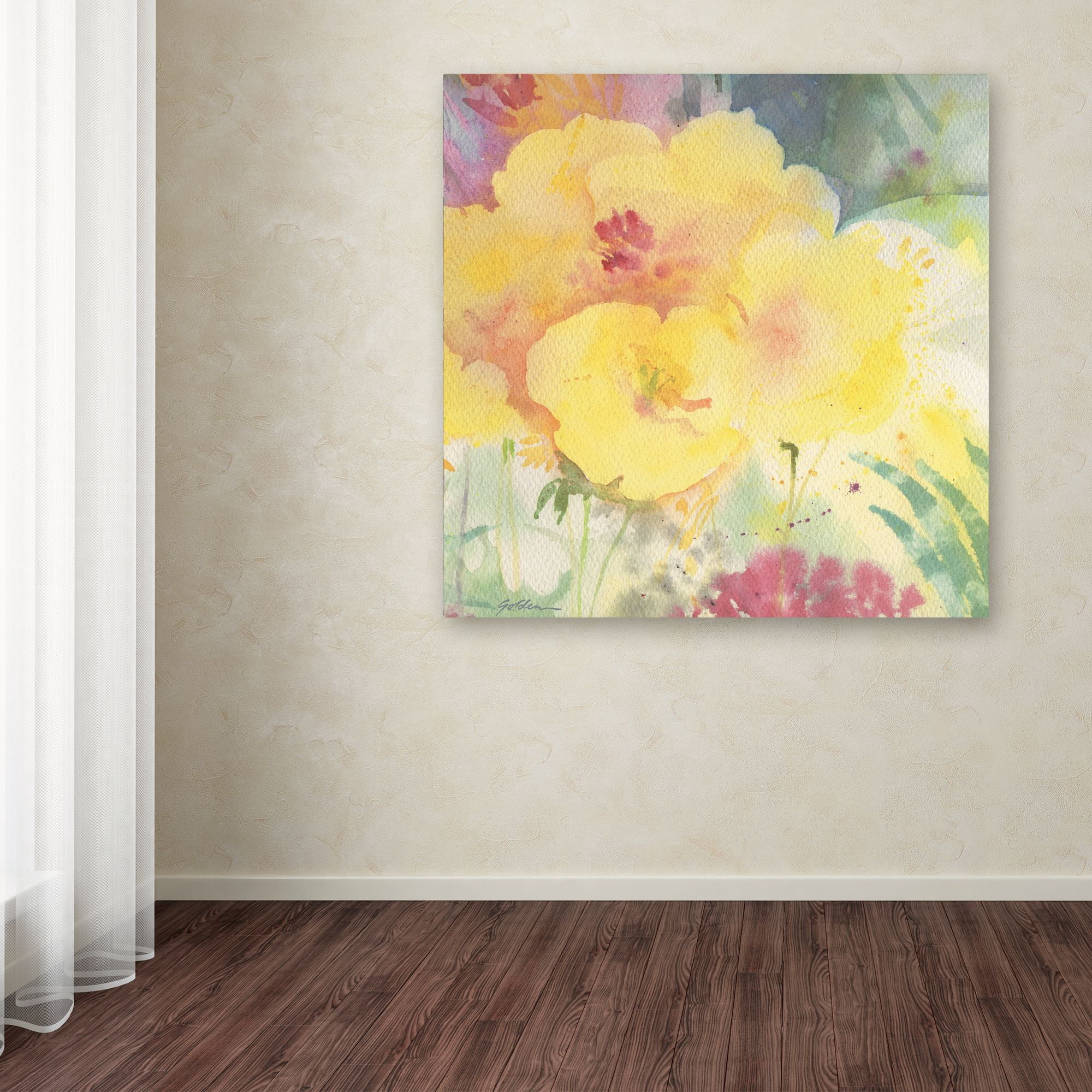 Trademark Fine Art 'Yellow Burst' Canvas Art by Sheila Golden