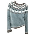 thumbnail image 4 of MESSUEN Vintage Sweater Christmas Sweaters for Women Christmas Outfits for Women Ladies Sweaters Fall Blouses for Women's Shirts Womens Fall Shirts Light Blue 3XL, 4 of 4