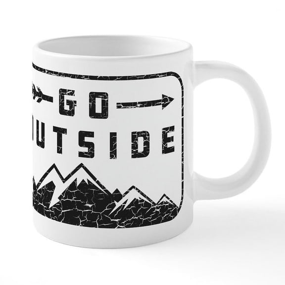 CafePress - Go Outside - 20 Oz White Ceramic Mega Mug